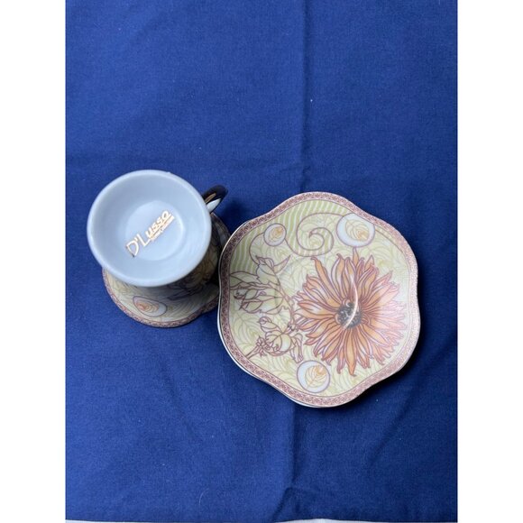 D’Lusso Home Collection Floral Teacup & Saucer Set Gold Handle Porcelain Vintage - Picture 7 of 9